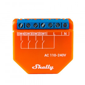 Shelly Plus i4 Έξυπνος Ελεγκτής Εισόδου/Σκηνικού Ασύρματου Διακόπτη Wi-Fi + Bluetooth  (ShellyPlusi4)