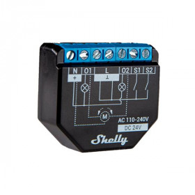Shelly Plus 2PM Έξυπνος Διακόπτης Ρελέ Wi-Fi 2 με Μετρητή Κατανάλωσης και Λειτουργία Ρολών 18A (ShellyPlus2PM)