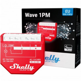 Shelly Qubino Wave 1 PM Μονό Έξυπνο Ρελέ Z-Wave με Μετρητή Ισχύος 16Α (QubinoWave1PM)