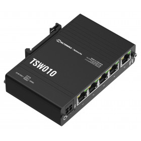 Teltonika TSW010 5-Port DIN Rail Ethernet Switch with Passive PoE IN (TSW010 000000 - Standard package)