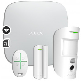 AJAX SYSTEMS - WHITE STARTER KIT CAM Σετ κεντρικής μονάδας IP & Dual Sim , σε λευκό χρώμα.
