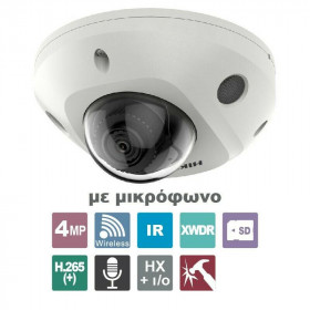 DS-2CD2543G2-IWS 4MP 2.8mm AcuSense Built-in Mic Fixed Mini Dome WiFi Camera  Hikvision