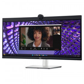DELL Monitor P3424WEB 34  VIDEO CONFERENCING CURVED, QHD IPS, HDMI, DisplayPort, USB-C, Webcam, Height Adjustable, Speakers, 3YearsW