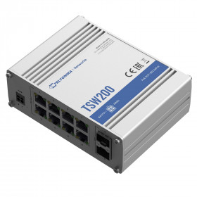 Teltonika TSW200, Industrial Unmanaged PoE+ Switch 8xGigabit, 2xSFP (TSW200 000050 - Standard package)