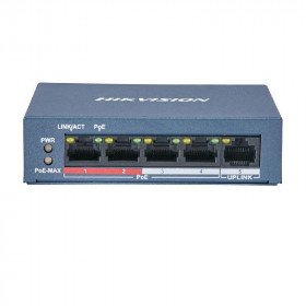 HIKVISION DS-3E0105P-E, 5-Port 10/100Mbps Switch with 4-Port PoE+ (60W max total) for IP Cameras