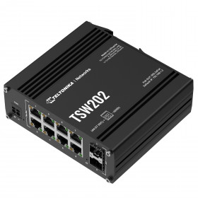 Teltonika TSW202, Industrial Managed PoE+ Switch 8xGigabit PoE+, 2xSFP (TSW202 00B000 - Standard package)