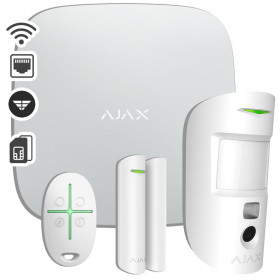 AJAX SYSTEMS - STARTER KIT CAM PLUS WHITE Σετ κεντρικής μονάδας IP, Dual Sim & Wi-Fi.