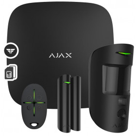 AJAX SYSTEMS - BLACK STARTER KIT CAM Σετ κεντρικής μονάδας IP & Dual Sim , σε μαύρο χρώμα.