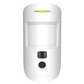 AJAX SYSTEMS - MOTION CAM WHITE Ασύρματος ανιχνευτής κίνησης με ενσωματωμένη κάμερα, σε λευκό χρώμα.